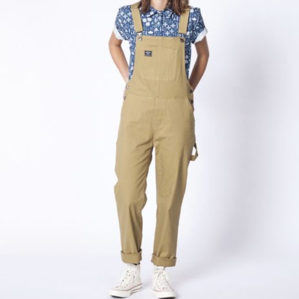 Wildfang Khaki Utility Overalls
